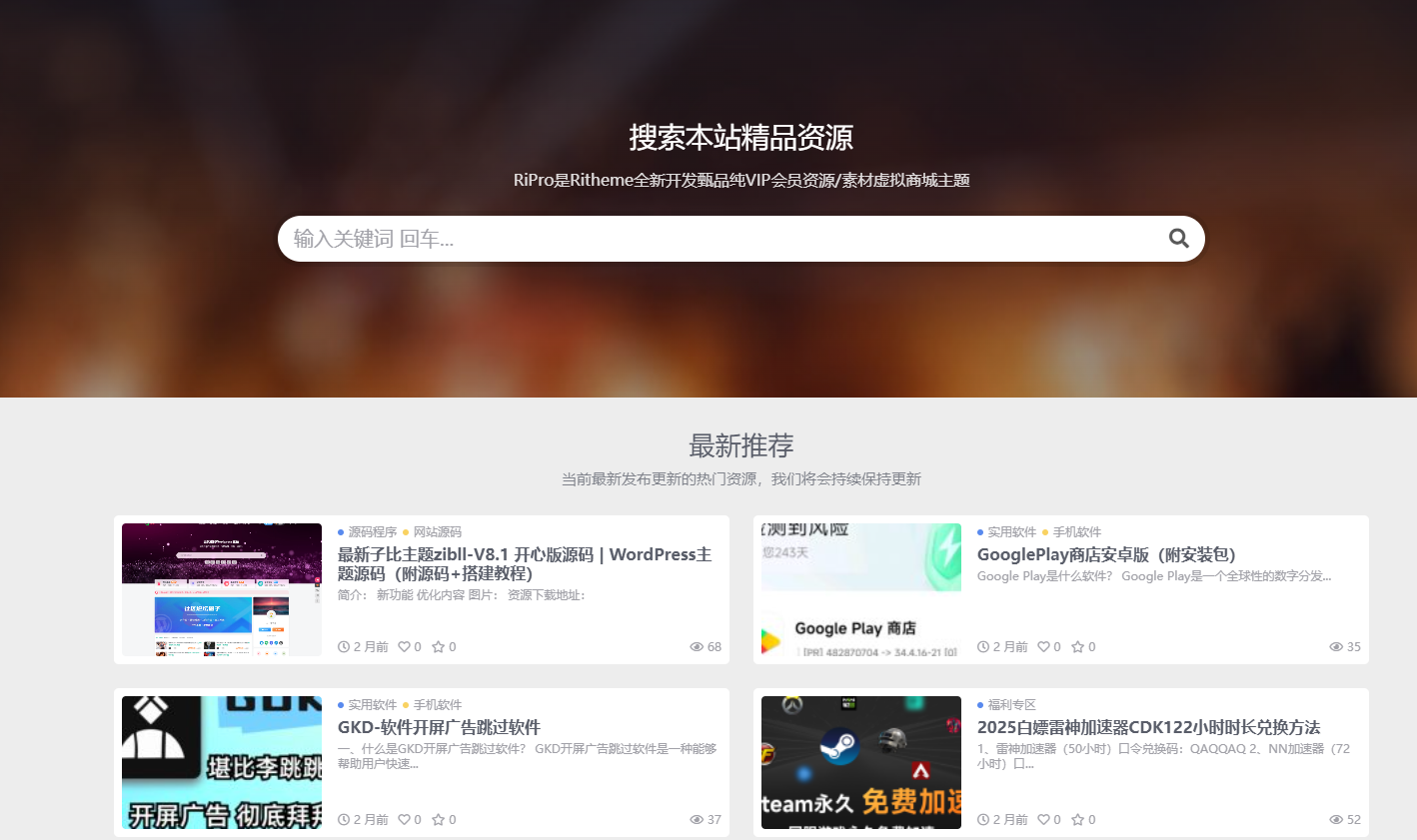 RiPro-V5-wordpress虚拟资源商城主题